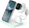CANYON 3 in 1 Ladestation Apple Watch und iPhone Airpods Kompatibel mit Apple Watch, AirPods, iPhone Wireless Charger für Qi Geräte Adapter 18W Touch Backlight Control Weiß