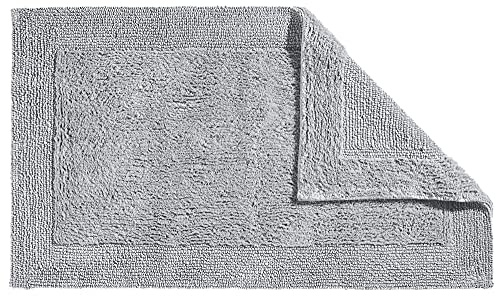 Erwin Müller Badematte, Badteppich Uni Serie Stuttgart hellgrau Größe 80x150 cm - extra dick, hohe Saugfähigkeit, 100% Baumwolle