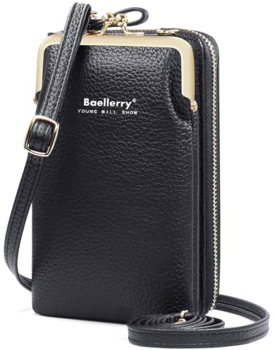 HNOOM Handytasche zum Umhängen Damen Handy Umhängetasche Kleine Umhängetasche Damen Crossbody Handytasche Geldbörse Handy Schultertasche mit Kartenfächer Passt Handy unter 6,5 (Schwarz)