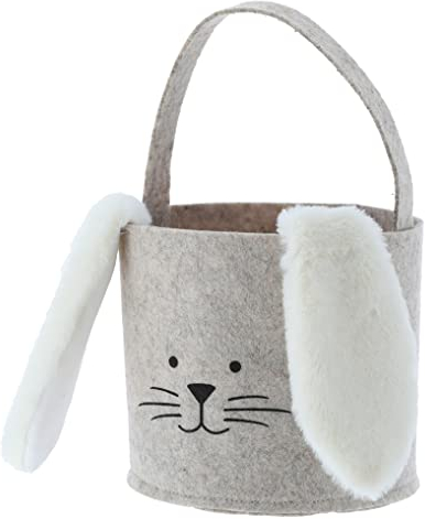 foolonli Osterkorb Korb Filz Creme Hase Ostertasche Körbchen Geschenkverpackung Ostern Geschenktasche