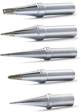 Original Weller Lötspitzen BUNDLE: 4ETSL-1/4ETOL-1/4ETA-1/4ETP-1/4ETB-1 Lange konische/Meißel/runde stumpfe Spitzen