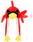 Hopearl Chapeau cardinal avec oreilles mobiles - Chapeau pop-up en peluche - Animal de la ferme, vacances, cosplay, cadeau amusant pour enfants, garçons et filles, rouge, 55,9 cm
