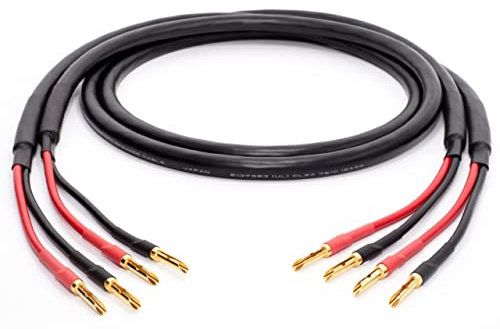 enoaudio Mogami 3103 (L,R) Paar High Definition Lautsprecherkabel | VIABLUE 24k Gold T6S Bananenstecker - Bananenstecker, 5,0 m