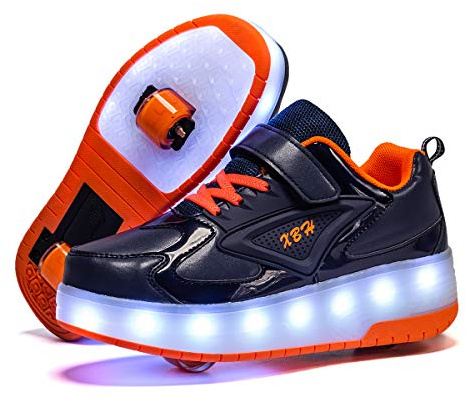 Rolltongoz Junge Mädchen Schuhe Kinderschuhe mit Rollen LED Leuchtend Schuhe Outdoor Sportschuhe Blinkschuhe Skateboardschuhe Sneaker Geburtstage, Feiertage