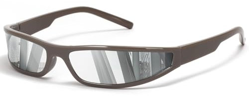 SHEEN KELLY Wrap Around Sonnenbrille für Männer Frauen Vintage Gangster Stil Sonnenbrille Futuristische Brille