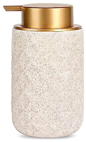 Sylfu Foam Hand Soap Dispenser - 12 oz Foaming Soap Dispenser Hand Pump Dispenser, Ceramic Dish Liquid Dispenser for Kitchen, Hand Wash Bottle Bathroom Décor Xmas Gift Beige