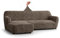 Paulato - Bezug für Sofas mit linker Halbinsel, Sofabezug Ecksofa L Form Stretch Mikrofaser, kratzfestes und maschinenwaschbares Gewebe, WavyTech-Technologie, Made in Italy - Vittoria Braun