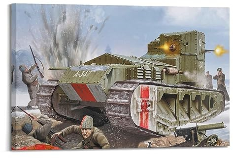 WWI Poster Whippet MK.1 Panzer im Ersten Weltkrieg, dekorative Malerei, Leinwand, 20 x 30 cm
