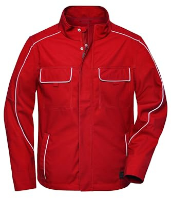 James & Nicholson Workwear Softshelljacke Light - Leichte Softshelljacke mit dünnem Innenfutter | Farbe: red | Grösse: 4XL