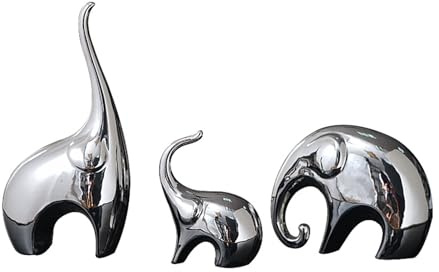 Tauzveok Elefanten deko, Elefant Statue, Modern abstrakte Kunst deko Skulptur, für Fensterbank Schlafzimmer Wohnungs Büro deko, Mama Geschenk,Silber