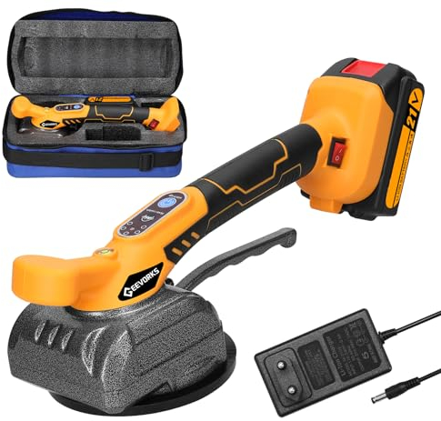 SIUKE Carrelage Carrelage Machine, Machine à carrelage automatique 21 V, haute capacité de charge, outil de pose de carrelage mural, outil vibrant, niveleur de carrelage portatif, ventouse agrandie av