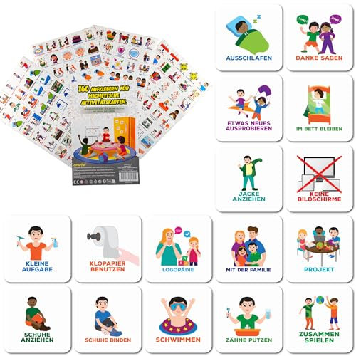 Smarfer - 160 x Aufkleber für Kinder & Kleinkinder - Sticker für Piktogramme Set - Niedliche verschiedene Aktivitäten.