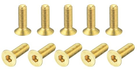 QUARKZMAN Viti a Testa Piatta con Esagono Incassato, M3-0.5 x 10mm, 20pz Bulloni di Fissaggio con Guida Esagonale Interna in Ottone