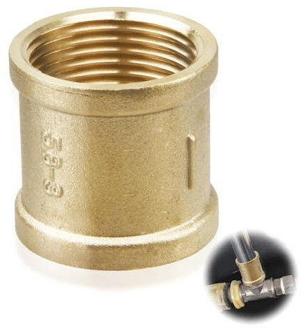 Messing Muffe 1 Zoll Innengewinde Gewindefitting Messingfittings, Innengewinde Messing Verbindungsstück Adapter, Doppelmuffe Anschlussnippel, für Rohranschluss, Heizung Trinkwassersystem