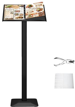 KEBMCHN Informationsschild Aufsteller (19,3x13,78 Zoll) Menü-Präsentationsständer, Wegweiser, Plakat Schilder Aufsteller, Speisekarten Werbeständer als Ordner oder als Präsentationsständer（Schwarz）