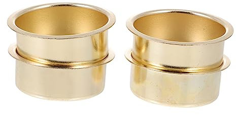 HAWILLOSCH 4 Stück Kerzenbecher Aus Metall Teelicht Spitzkerzen Stumpenkerzen Golden Elektrische Kerze Tasse Dekorativ Kerzenlampe Weihnachtskerzenhalter Zinn Kerzenständer Oben Deckel Eisen