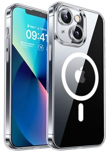 CANSHN 2024 Neu für iPhone 13 Hülle mit Kameraschutz für Magsafe (TOP Militärschutz & Magnetkraft) Extrem Haltbarkeit Hülle iPhone 13 Case Stoßfest, Transparent