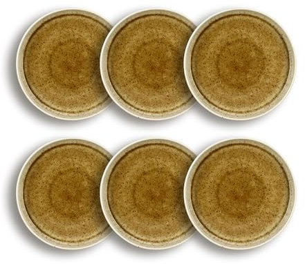 OGO LIVING - Lot 6 assiettes creuses stack 24cm en porcelaine marron - 2614484