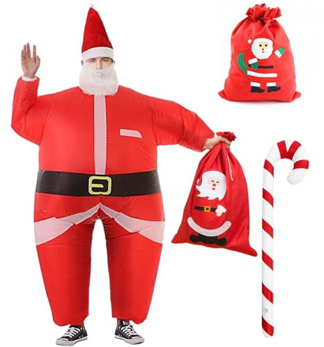 Forfamy Inflatable Christmas Tree Costume - Adult Blow Up Costume for Christmas Party (Style-2)