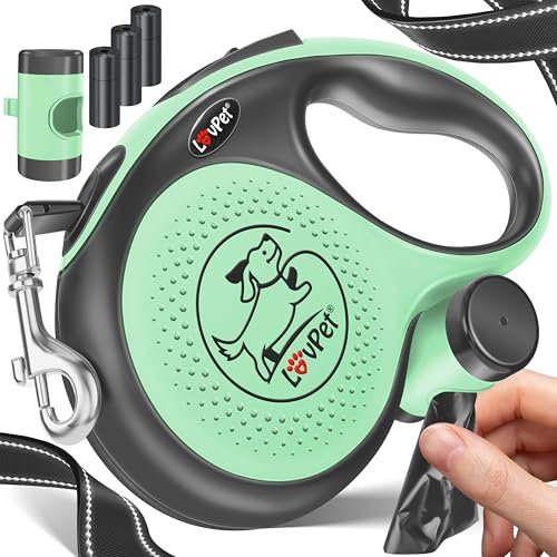 LOVPET® Hunde Rollleine 8m | Hundeleine für kleine & große Hunde 50kg | Ausziehbare Leine ergonomischer & Rutschfester Griff | Joggingleine 360° Leinenverlängerung | Laufleine Reflektierenden Maschen