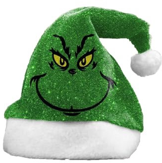 HGWOPGASD Weihnachtsmütze Für Erwachsene Nikolausmütze Plüsche Beanie Weihnachtsmützen Nikolausmütze Plüsche Weihnachtsmützen Deko Grinch Mütze Nikolausmütze Weihnachtsmütze Santa Hat Weihnachtsmann