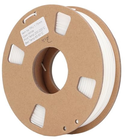 Lot de Filaments TPU Blancs Flexibles pour Imprimante 3D, Consommables Haute Précision 95A Doux pour étuis Porte-clés, 1 Rouleau