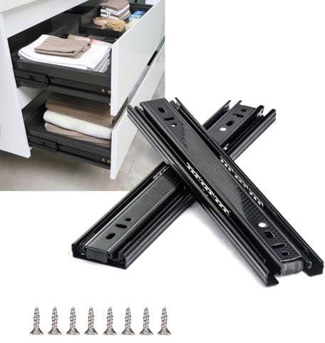 1 Pair Heavy Duty Drawer Runners, Soft Close Drawer Slides, Kitchen Drawer Runnersfull Extension with Ball Bearing Slides for Cabinet, Kitchen (14 in)
