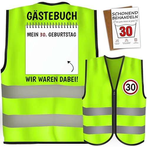 Giftota 30 Geburtstag Geschenk Junge, 30 Geburtstag für Junge mit Grußkarten, WIR WAREN DABEI Geburtstag Weste, Geburtstagsgeschenk für Männer, Lustige Geschenke Geburtstag für Parteien