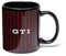 Volkswagen 3A5069601A Tasse Becher 300ml Kaffeetasse, Keramik, schwarz, mit GTI Schriftzug und rotem Wabenmuster