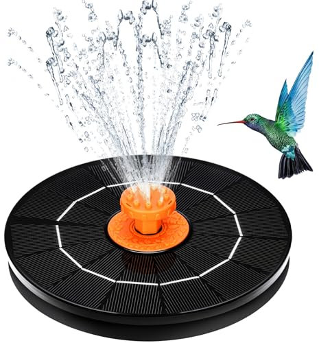 Solar Water Fountain for Bird Bath, 2025 Upgraded 4W Solar Powered Fountain Pump with 8 Nozzle for Garden, Ponds, Pool