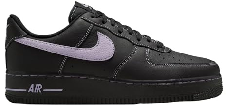 Nike Air Force 1 '07 LV8 Mens Lifestyle Shoes (Black/Hydrangeas) (HQ2037-001, Black/Purple), Black/Purple, 7 UK