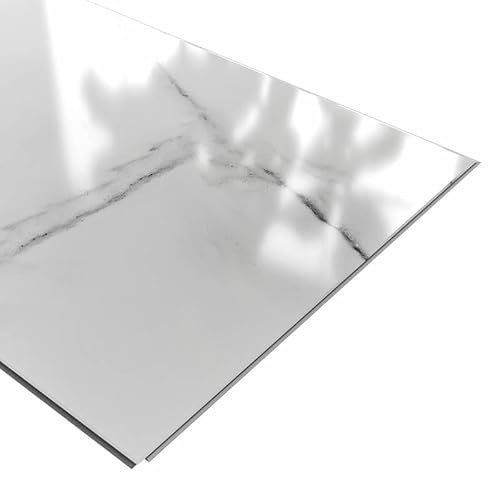 DECOON – Panel de pared de ducha SPC 90 x 260 cm – Revestimiento de pared para baño – Fácil y rápido de instalar, resistente al agua, sin juntas, efecto mármol blanco brillante – 2,34 m2