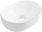 Aquauno Lavabo à poser, rose, 48 x 35 cm, ovale, en céramique, blanc, sans trou de robinetterie ni trop-plein, sanitaire, salle de bain moderne