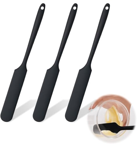 3PCS Spatola in Silicone per Barattoli, Resistenti al Calore per Cucina e Pasticceria, Design Monopezzo, Manico Ergonomico, Antigraffio e Riutilizzabili, Ideali per Impasti, Creme e Preparazioni Dolci