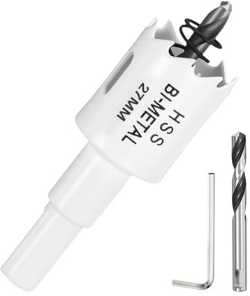DTGN 1-1/16 Bi-Metal Hole Saw 27mm M42 HSS Hole Cutter White | Cutting Tool Good for Thick Stainless Steel/Alloy/Aluminium/Brass/Copper