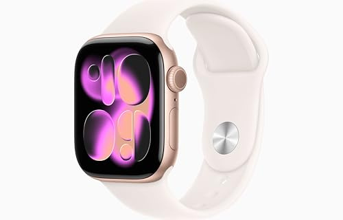Apple Watch Series 11 [GPS, 42mm] Cassa Oro Rosa in Alluminio con Cinturino Sport Rosa Fard, S/M (Ricondizionato)