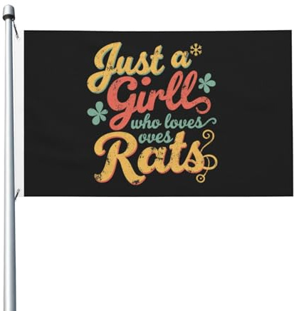 Just A Girl Who Loves Rats Flagge für Zimmer, Jungs, doppelseitig, beliebte Flaggen für Terrasse, 90 x 150 cm, Just A Girl Who Loves Rats Tapisserie zum Aufhängen an der Wand