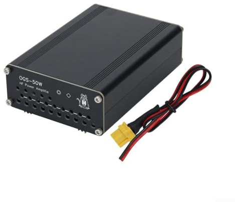 50W HF Power Amp, for FT-817 IC-703 for Xiegu G90,QRP Linear Amp with M/UHF to Q9 Connector,13.8V High Frequency Power Amp(Q9/BNC Interface)