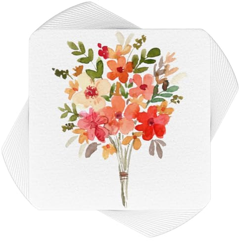 PH PandaHall 100 Stücke Quadratische Weiße Papierplatten 9x9cm Künstlerqualität Papierplatten Baumwollpappe Aquarellpapier Grußkarte Zeichenutensilien für Aquarell