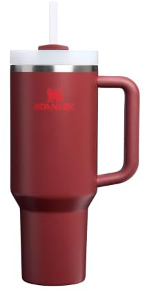 Stanley 1913 Quencher H2.0 FlowState Trinkbecher 1.2L - Cranberry | Kühlt 11 Std. - 48 Std. eisgekühlt - Mit Strohhalm, Griff und Deckel - Spülmaschinenfest - BPA-frei
