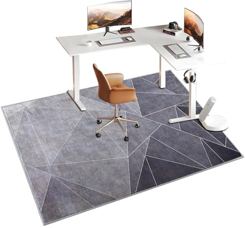 SZZEUOA Schreibtischstuhl Unterlage für Laminat, 80 x 200 cm Bodenschutzmatte Bürostuhl Teppich Unterlage, Gamer Teppich, Kratzfeste Bürostuhl Unterlage für Büro und Zuhause, Stuhlmatte für Hartböden