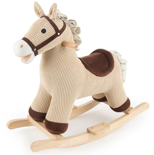 Bieco Plüsch Schaukeltier Pferd Lucky 68cm | Kinder Schaukelstuhl | Baby Schaukel | Schaukel Kleinkind | Schaukeltier Baby Schaukelwippe ab 1 Jahr | Schaukelpferd Holz Spielzeug ab 1. Jahr