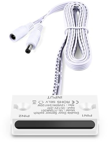 Qomcsrl Interruttore di Controllo del Sensore Porta DC12V-24V A Induzione Doppia per Striscia LED/per Luce da Bar, Armadietto, Guardaroba, Mobile.