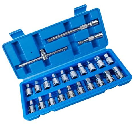 Jeu de douilles de bouchon de vidange d ' huile 23 pièces avec tige d ' extension pour l ' entretien du moteur de camion de voiture et la réparation mécanique d ' atelier de garage
