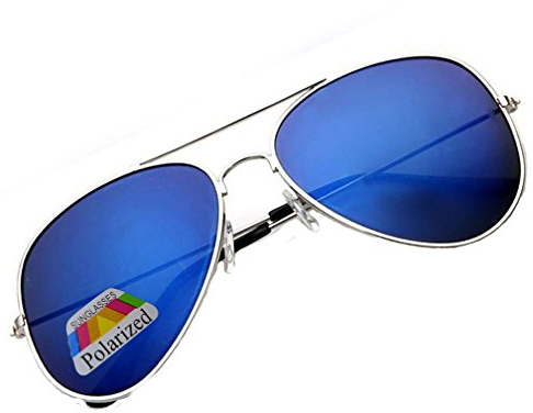 4sold Klassische Unisex Polarisierte Sonnenbrille in vielen Farbkombinationen (Blau)