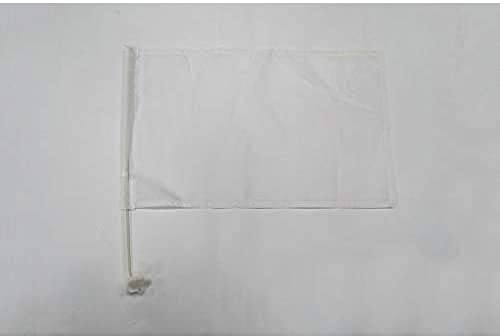 AZ FLAG - Autofahne Einfarbig Weiss - 45x30 cm - Einfarbig Autoflagge 30 x 45 Cm - Auto Flaggen
