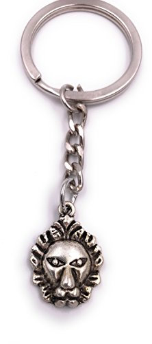 H-Customs Lion Head Porte-clés Pendentif en métal argenté