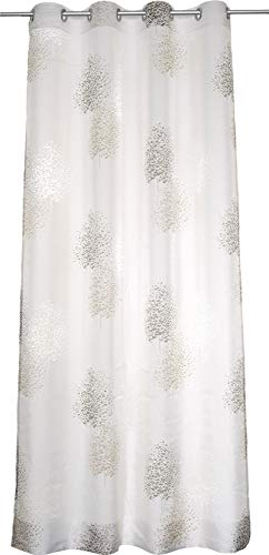 Kutti Vorhang Gardine Ösenschal Bellinda Weiss Taupe Breite 135 x Höhe 225 cm (1 STK)