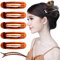 RC ROCHE 6 Stück Libellenspange Flach Haarspange Haarklammer für Damen Ovale Starker Halt Mädchen Clip, Groß Braun