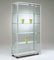 MHN Glasvitrine mit Rollen T 52,5 x B 99 x H 184,5 cm - große Glas Standvitrine abschließbar - breite Ausstellungs-Vitrine - LED-Beleuchtung